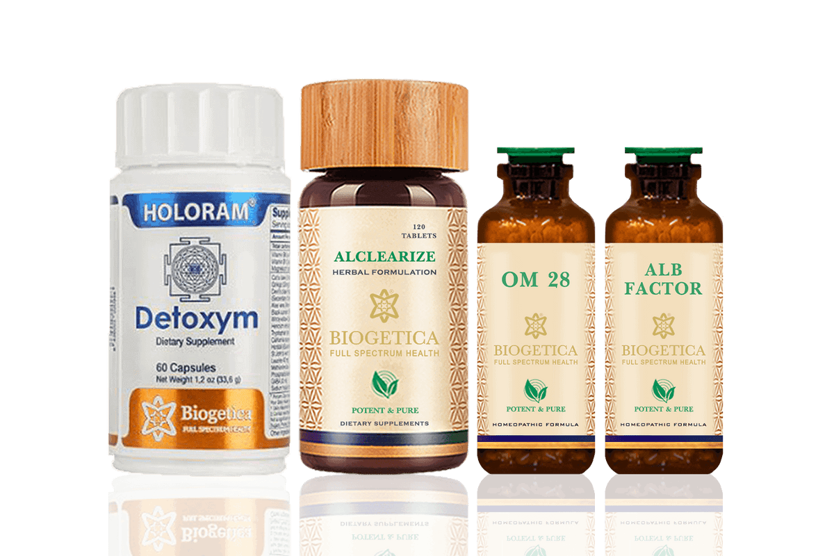 BLOOM Deliverance Kit with ALB formula containing Holoram Detoxym, Alclearize, OM 28, and ALB Factor