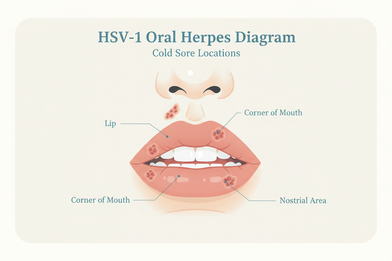 HSV-1 Oral Diagram